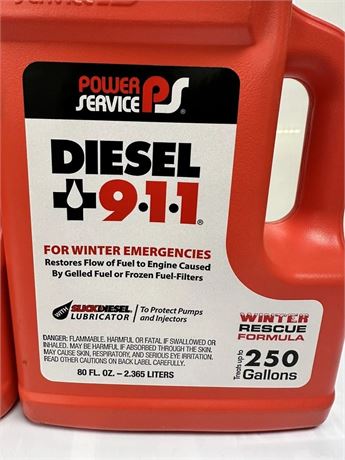 Power Service, Diesel 911, 8080, 6-80 oz, Case De-Icer Additive