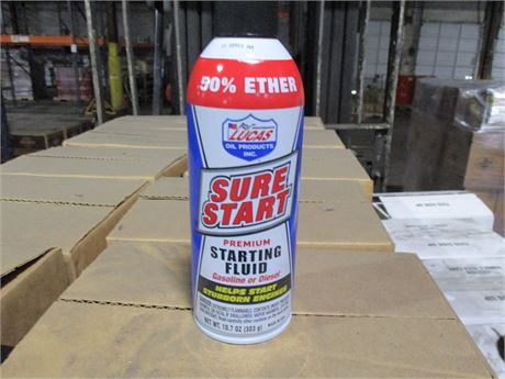 LUCAS SURE START STARTING FLUID 50% ETHER 12/10.7 OZ CASE
