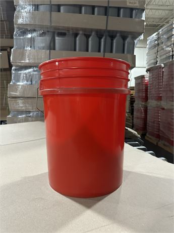 MIS 5 GAL RED PLASTIC PAIL